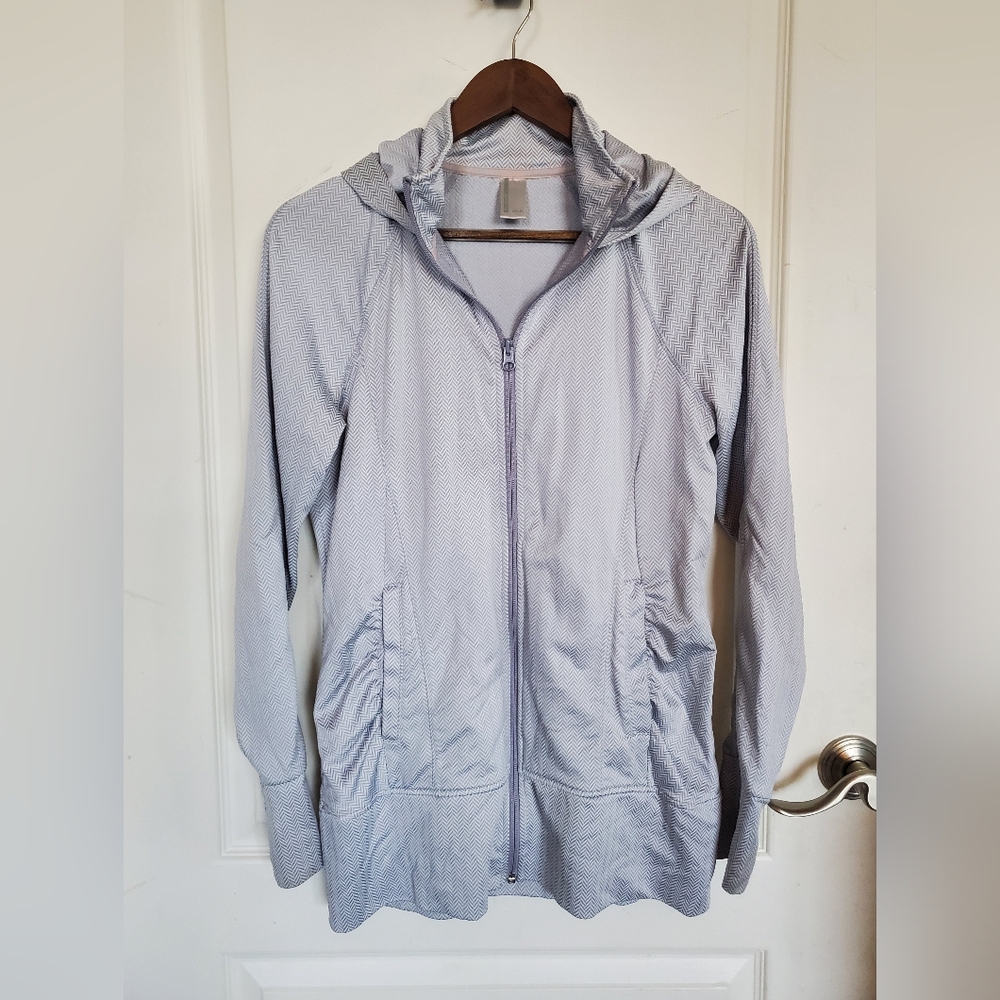 Womens Small Mondetta Light Gray Hooded Jacket